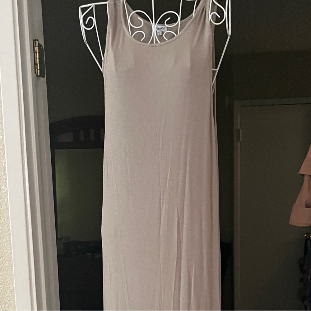 Splendid Tan ribbed Sleeveless Dress Maxi